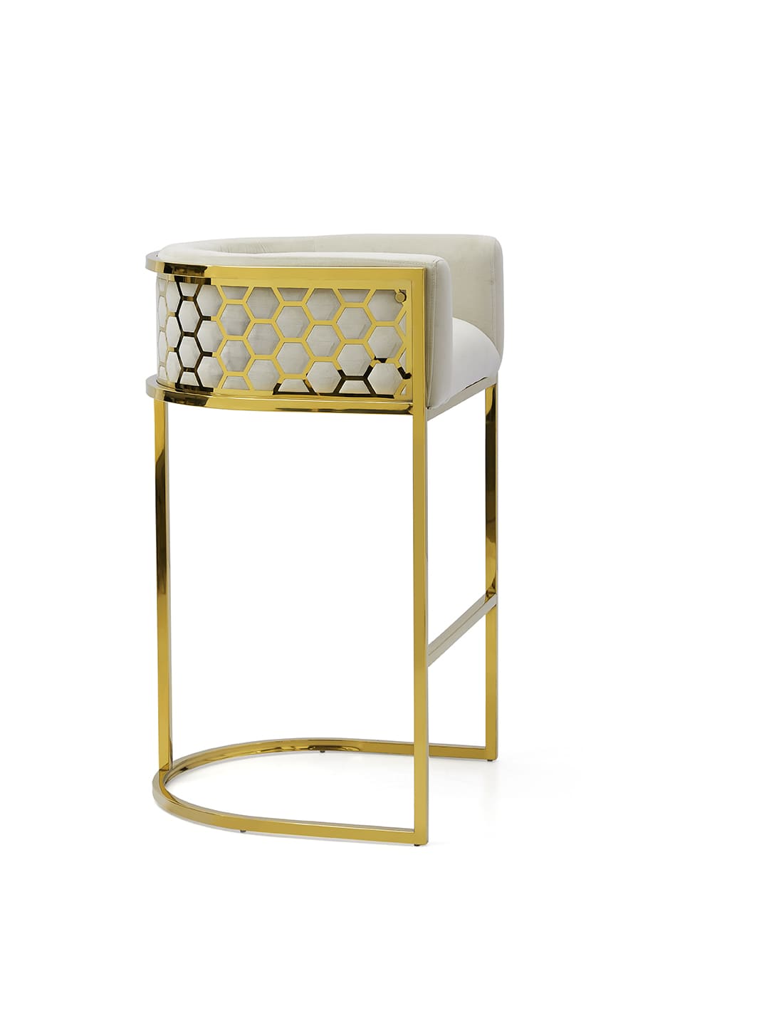 216D Bar Stool (Gold Cream) - GLARA HOME