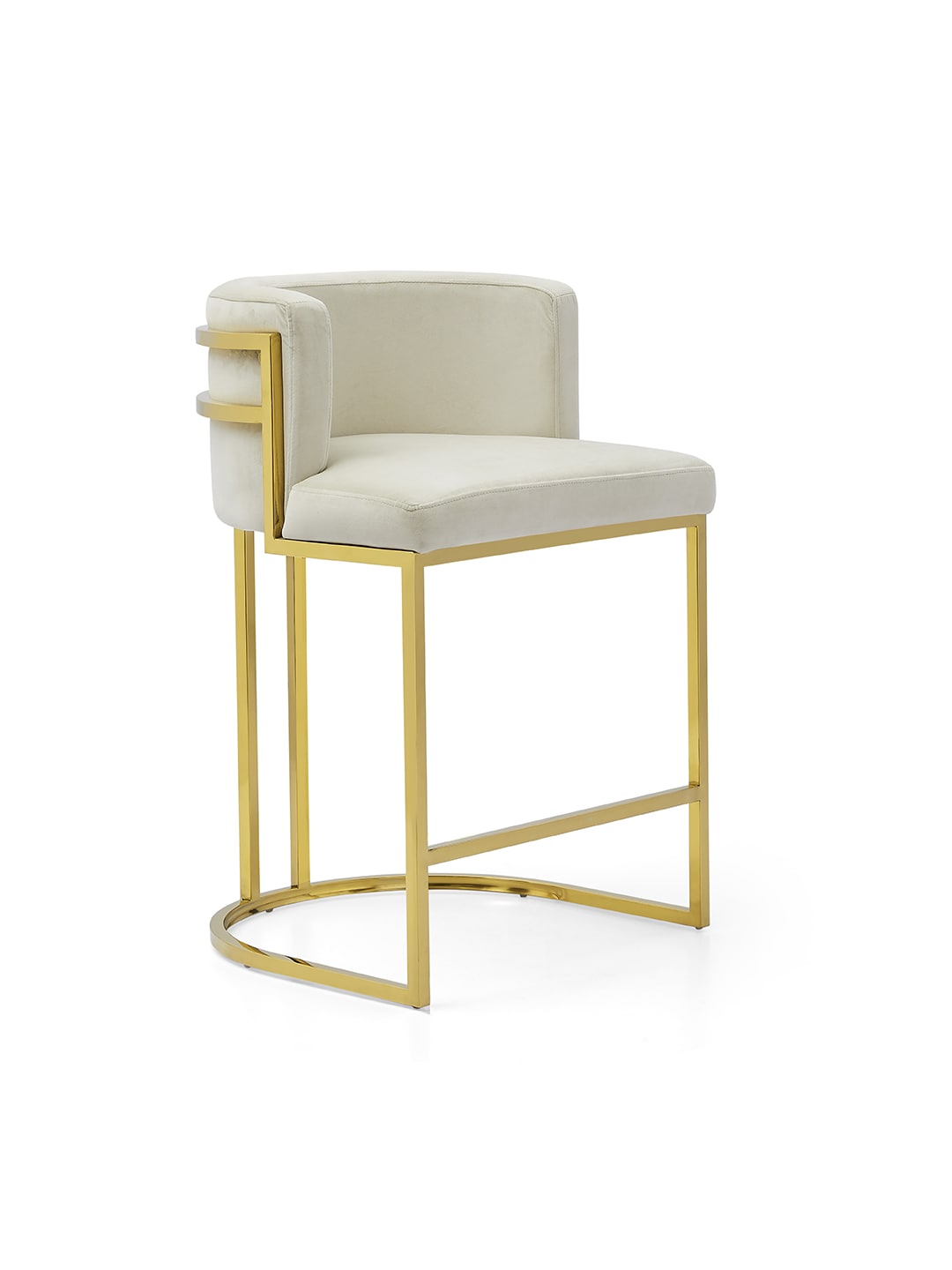 YA44 Bar Stool (Gold & Light Grey) - GLARA HOME