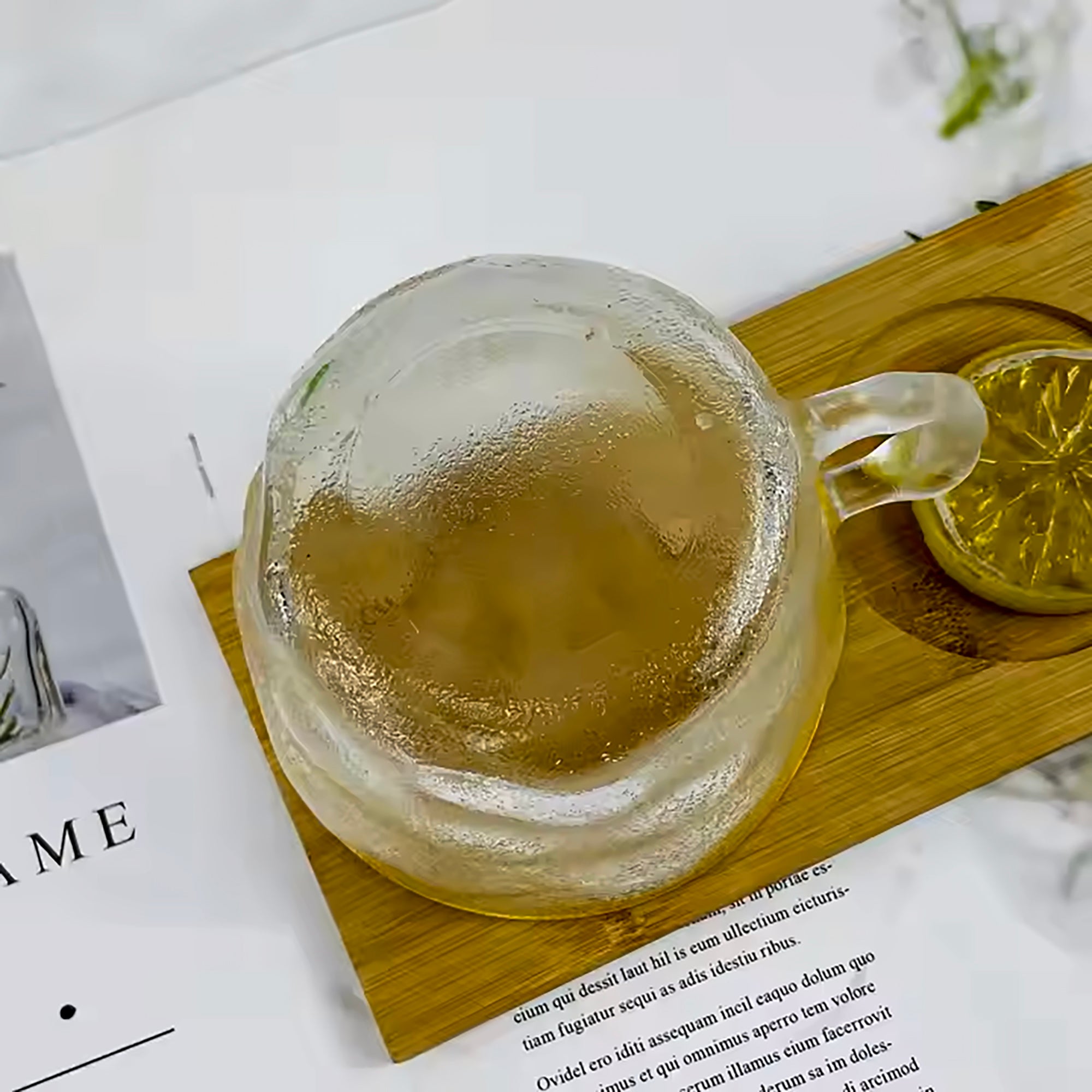 Elegant 380ml Clear Glass Luna Tea Cup Set of 6 cups (RTL-14)