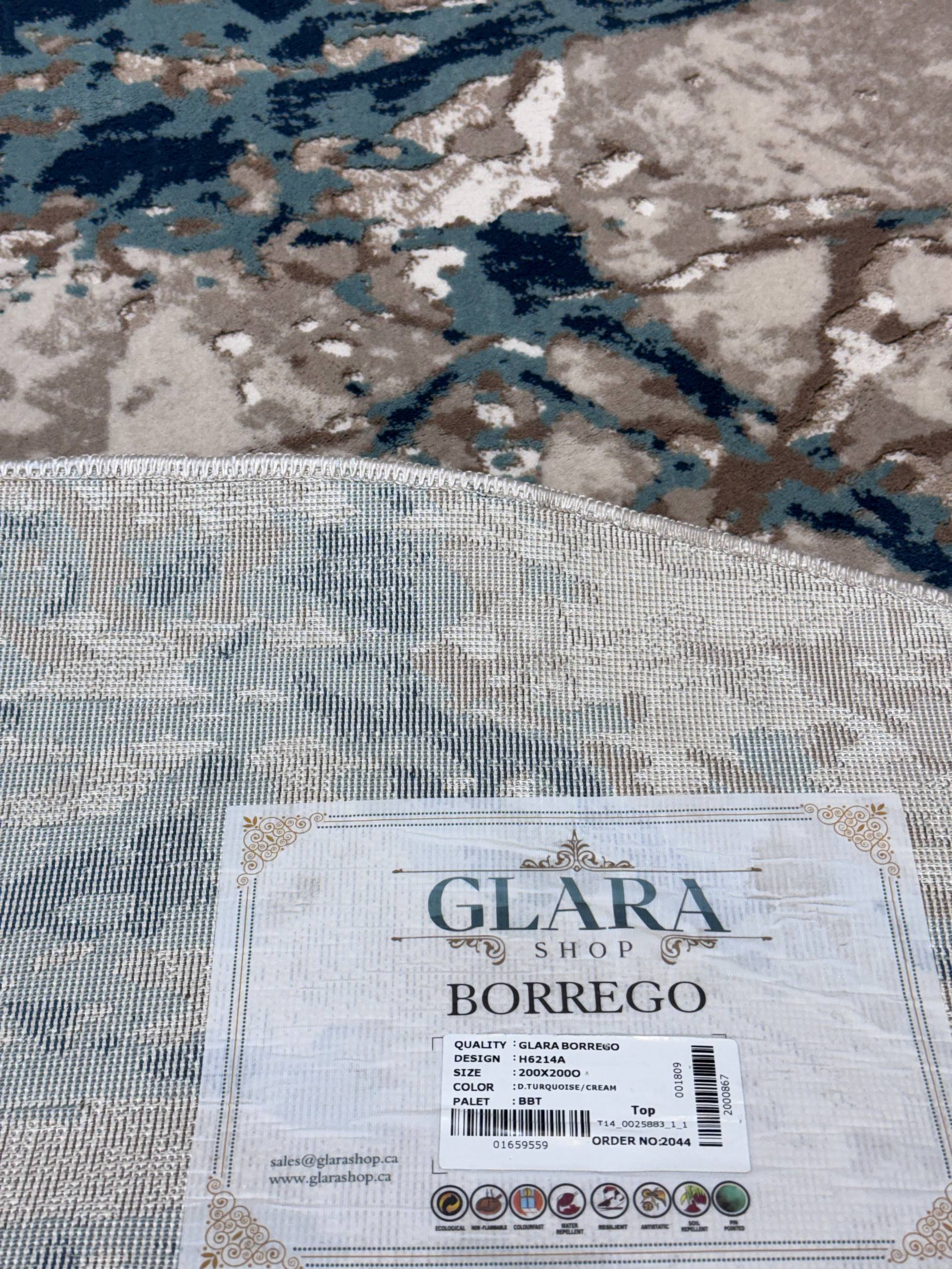 Borrego Round Turkish Area Rug 200x200 cm | Modern Abstract Luxury Rug ( H6214)