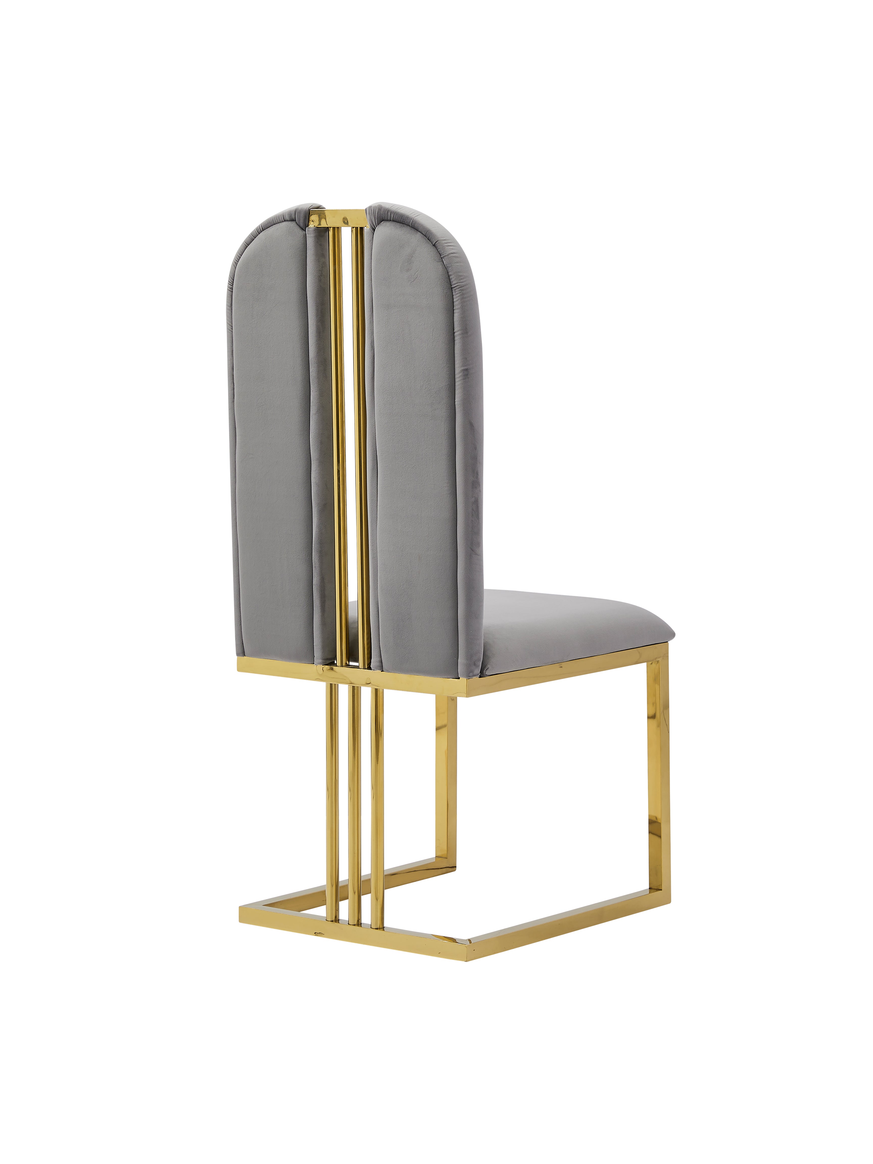 GL3 Dining Chair (Gold Grey) - GLARA HOME