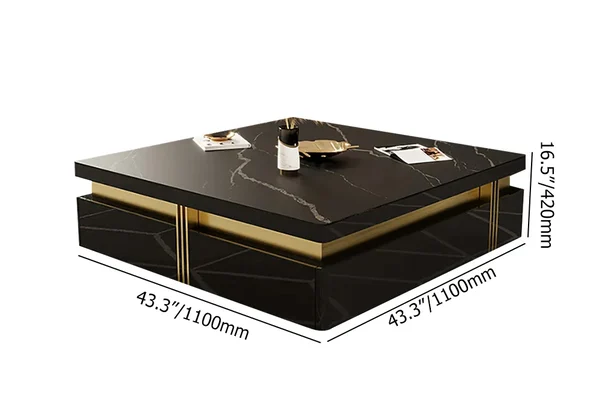 EAWX021 Albali White / Gold Coffee Table - GLARA HOME