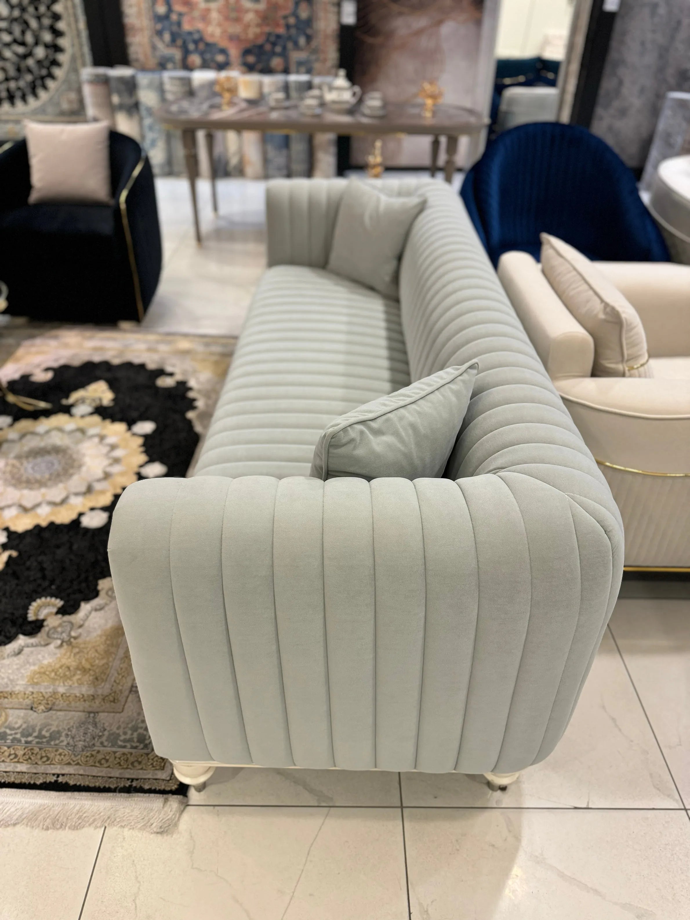 Inci LoveSeat (Anka14 Grey ) - GLARA HOME