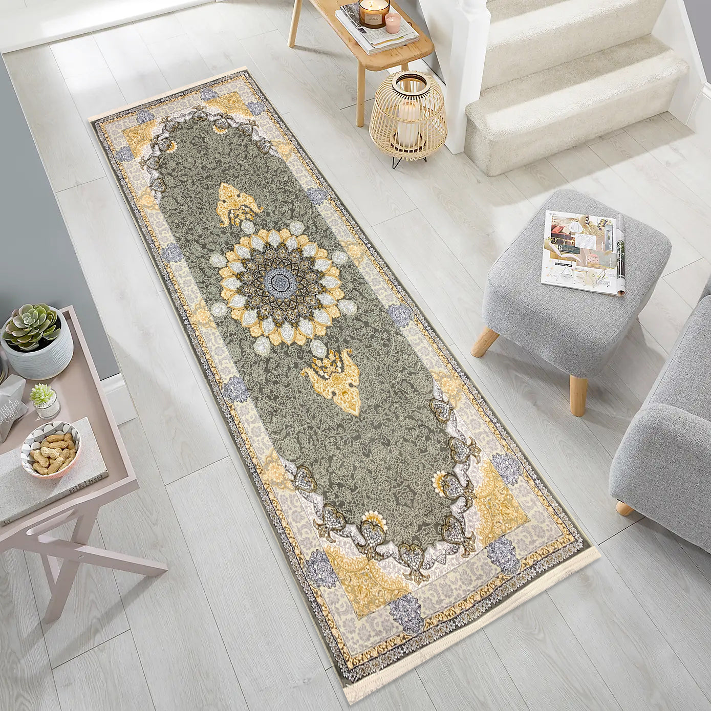 Rozhan 1200 Reed Runner Rug - GLARA HOME