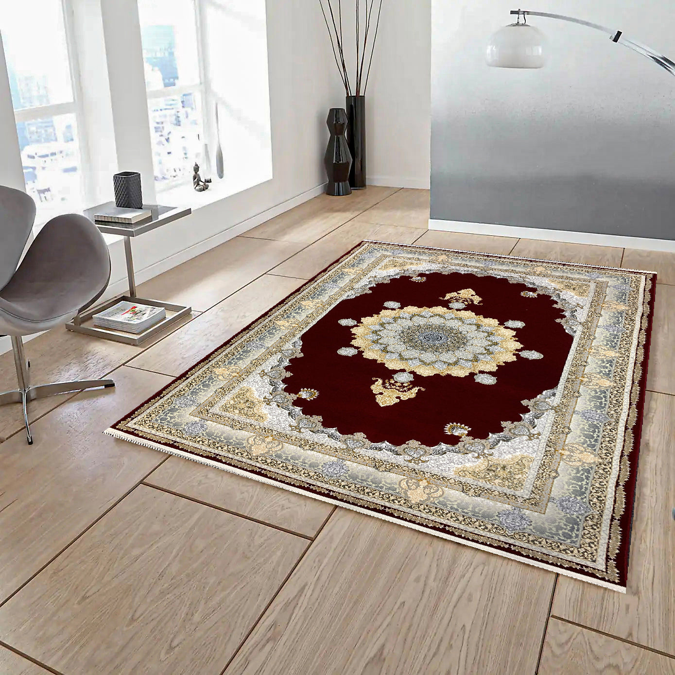 Rozhan 1200 Reed Persian Rug - GLARA HOME