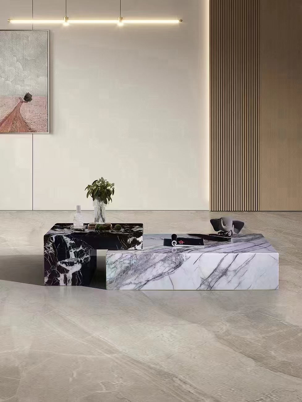 Vesari Marble Coffee Table Set – SH-620 A+B