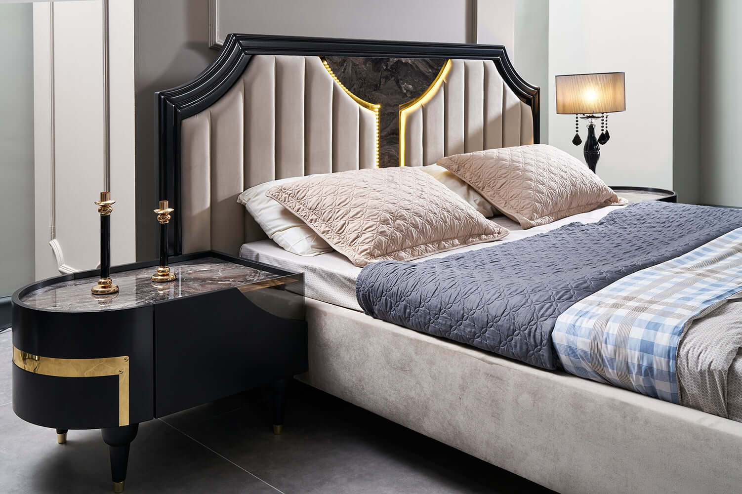 Arya Black Bed Frame - GLARA HOME
