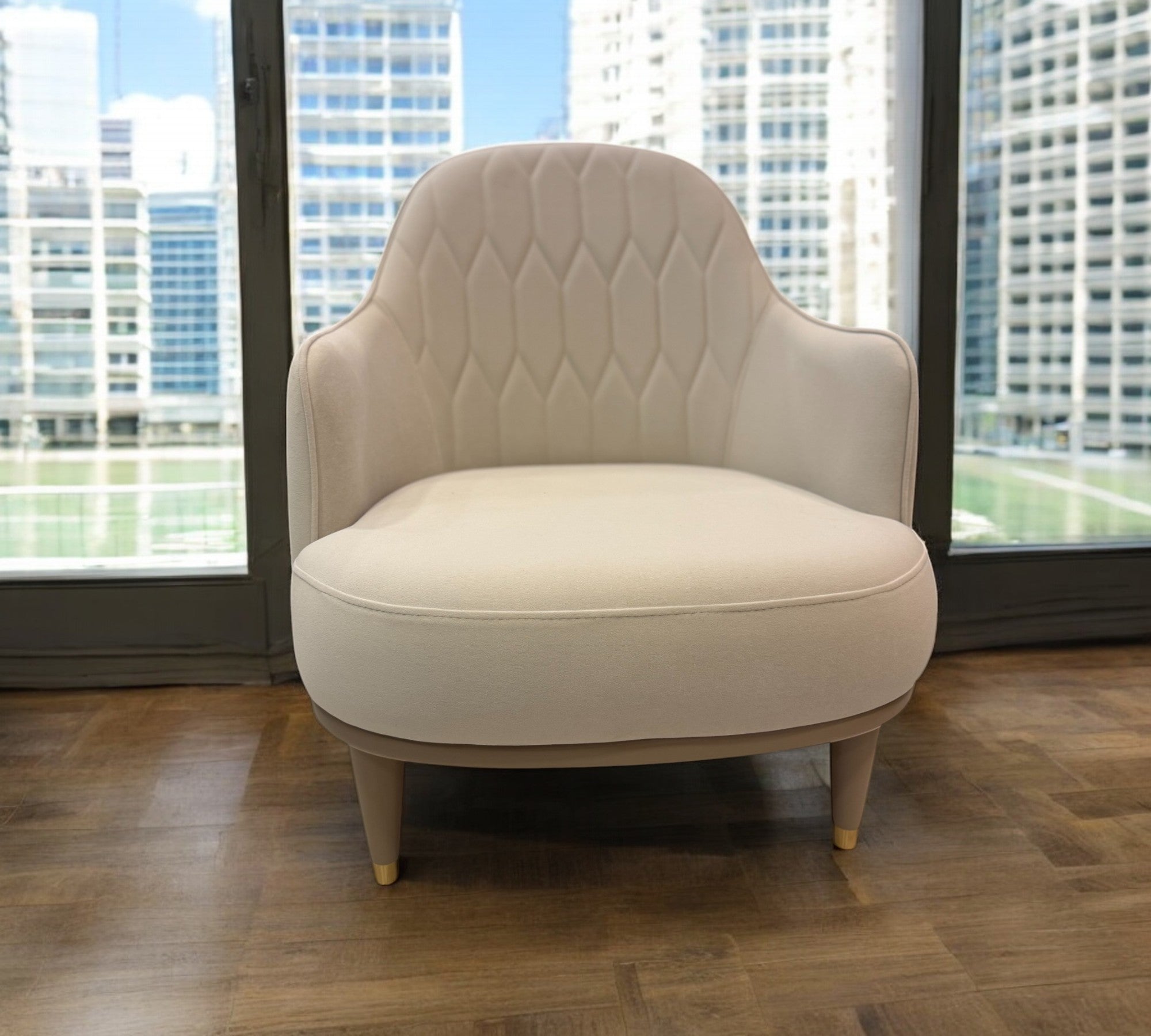 Asos Accent Chair Modern Nude Color ( Anka01 Gold ) - GLARA HOME