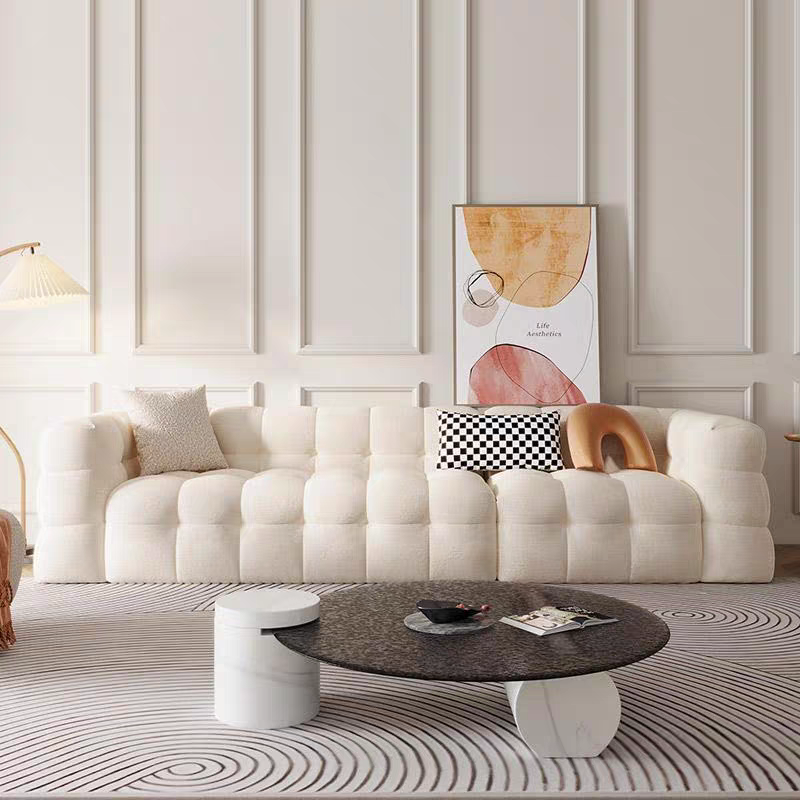 Bela Lamb Wool Cloud Sofa – Cream - GLARA HOME