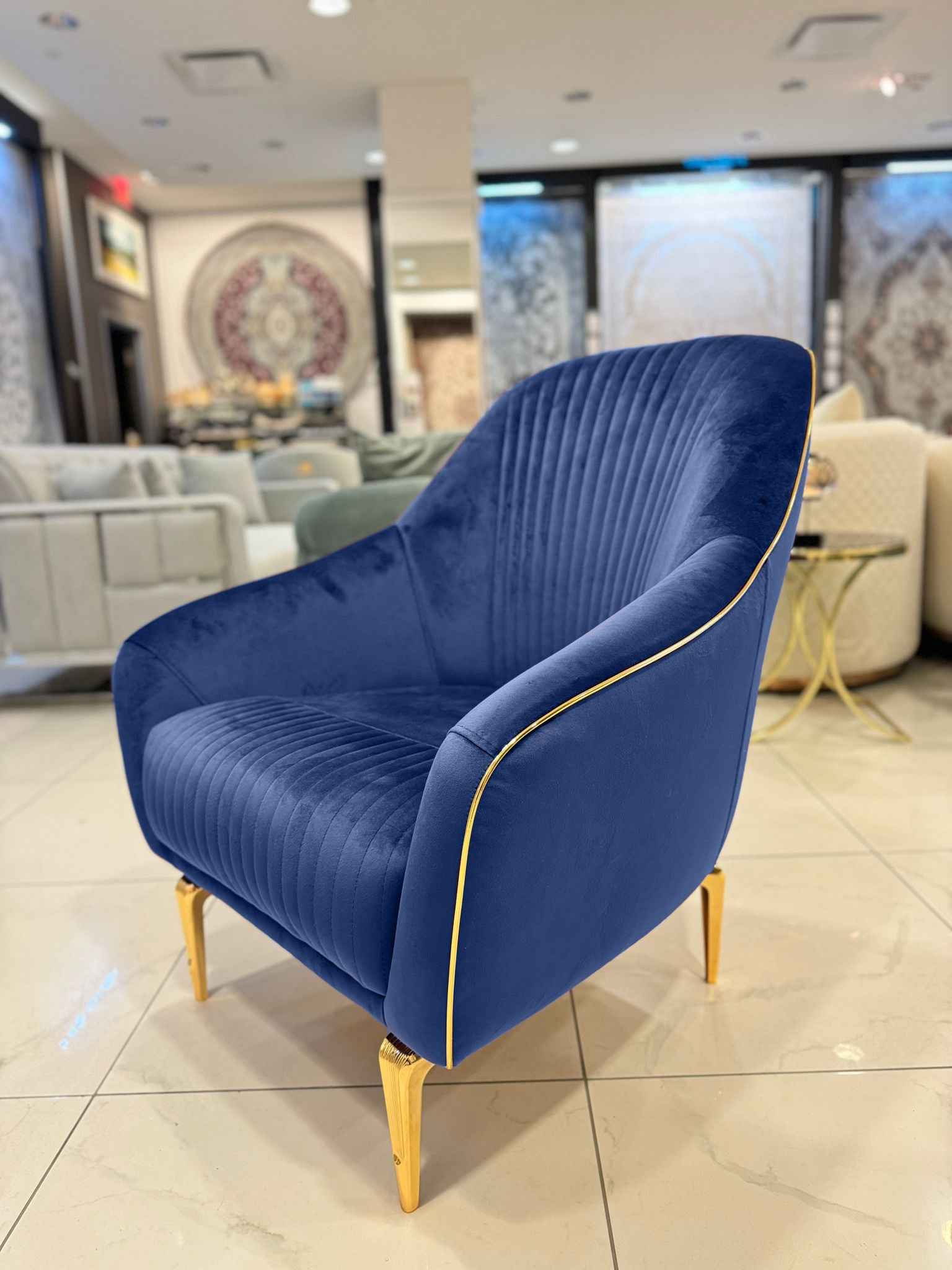 Boss Sofa ( Max24 Navy/ Gold - GLARA HOME