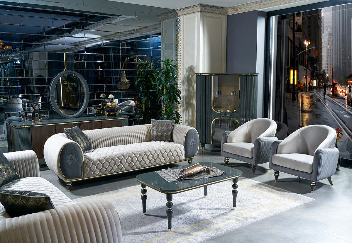 Capella Sofa ( Catalog/ Gold - GLARA HOME
