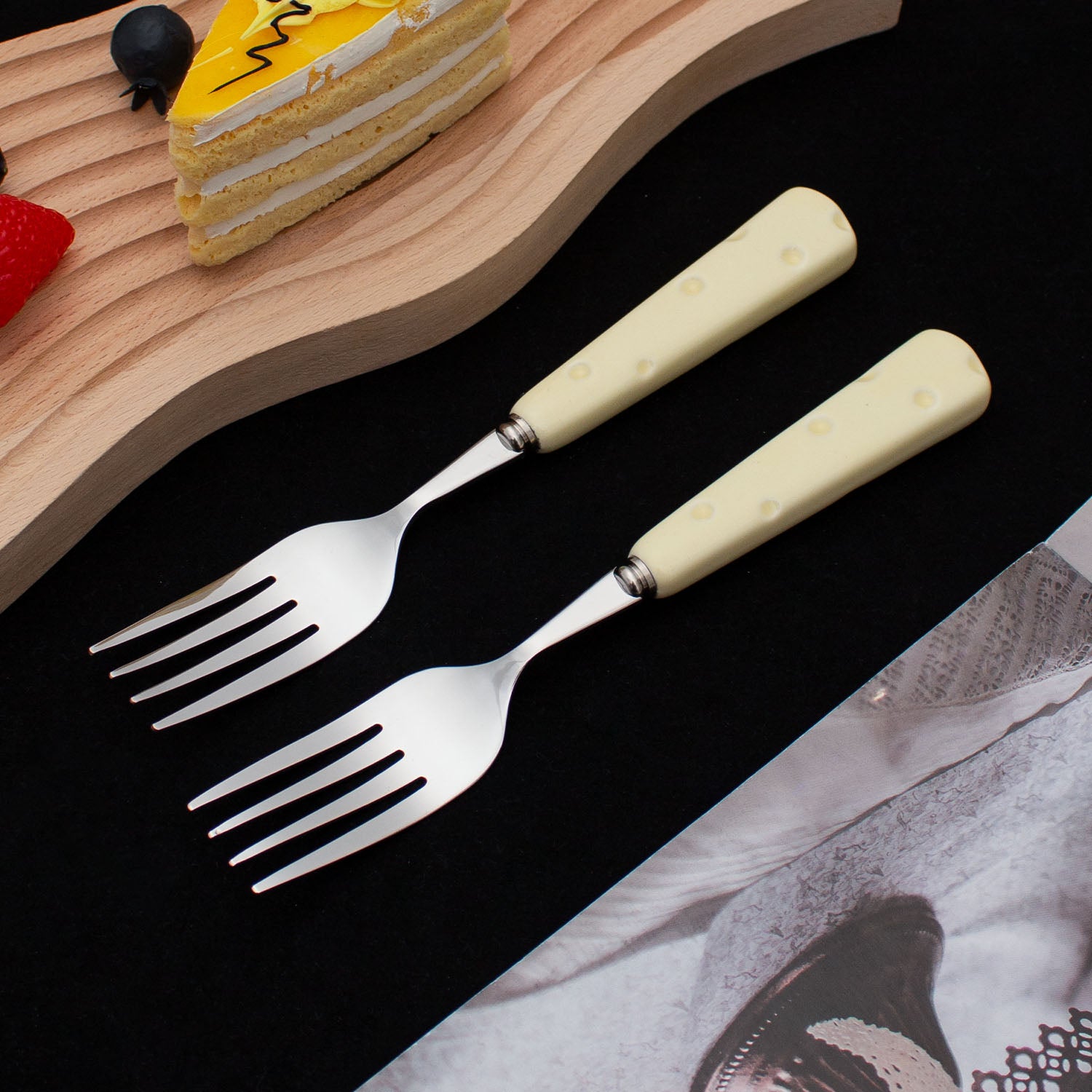 Ceramic Minimalist Milky Fruit Knife/Fork Set - GLARA HOME