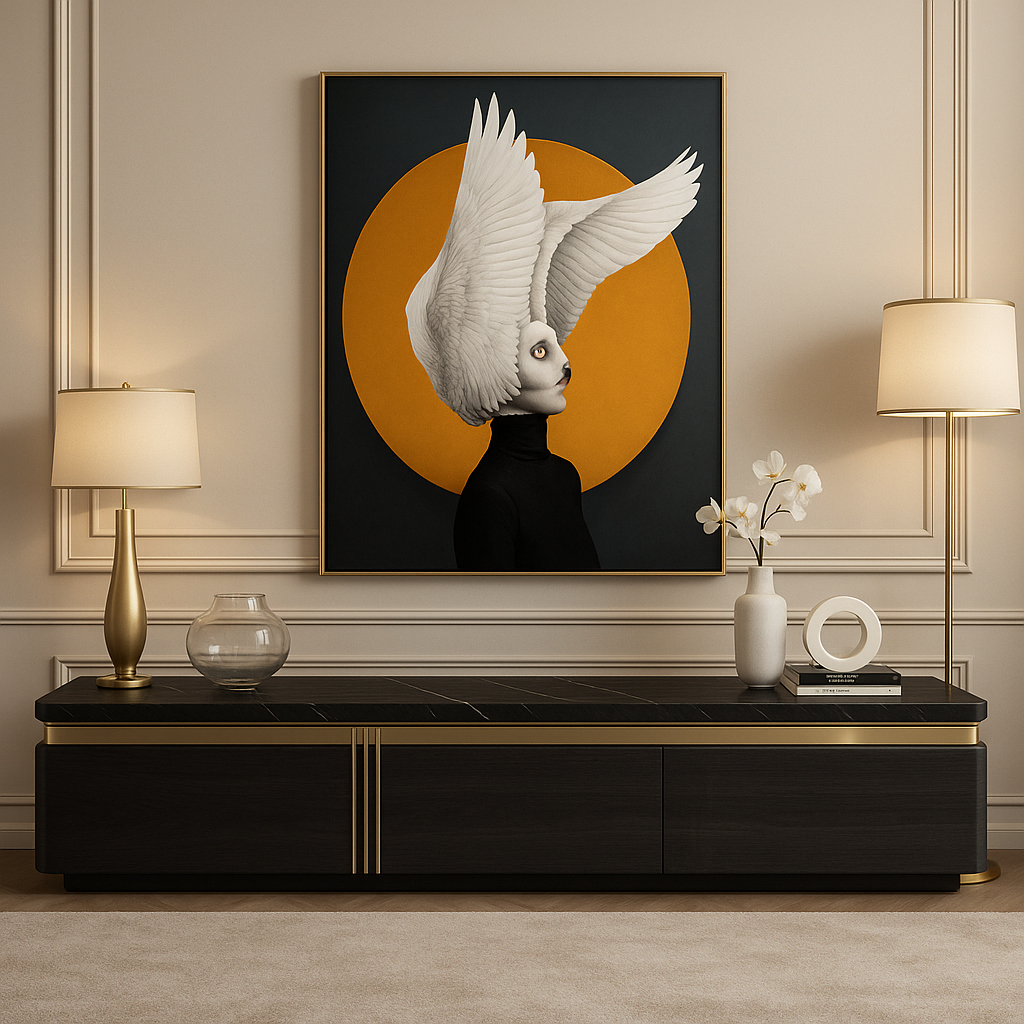 Albali Black & Gold Marble Luxury TV Stand