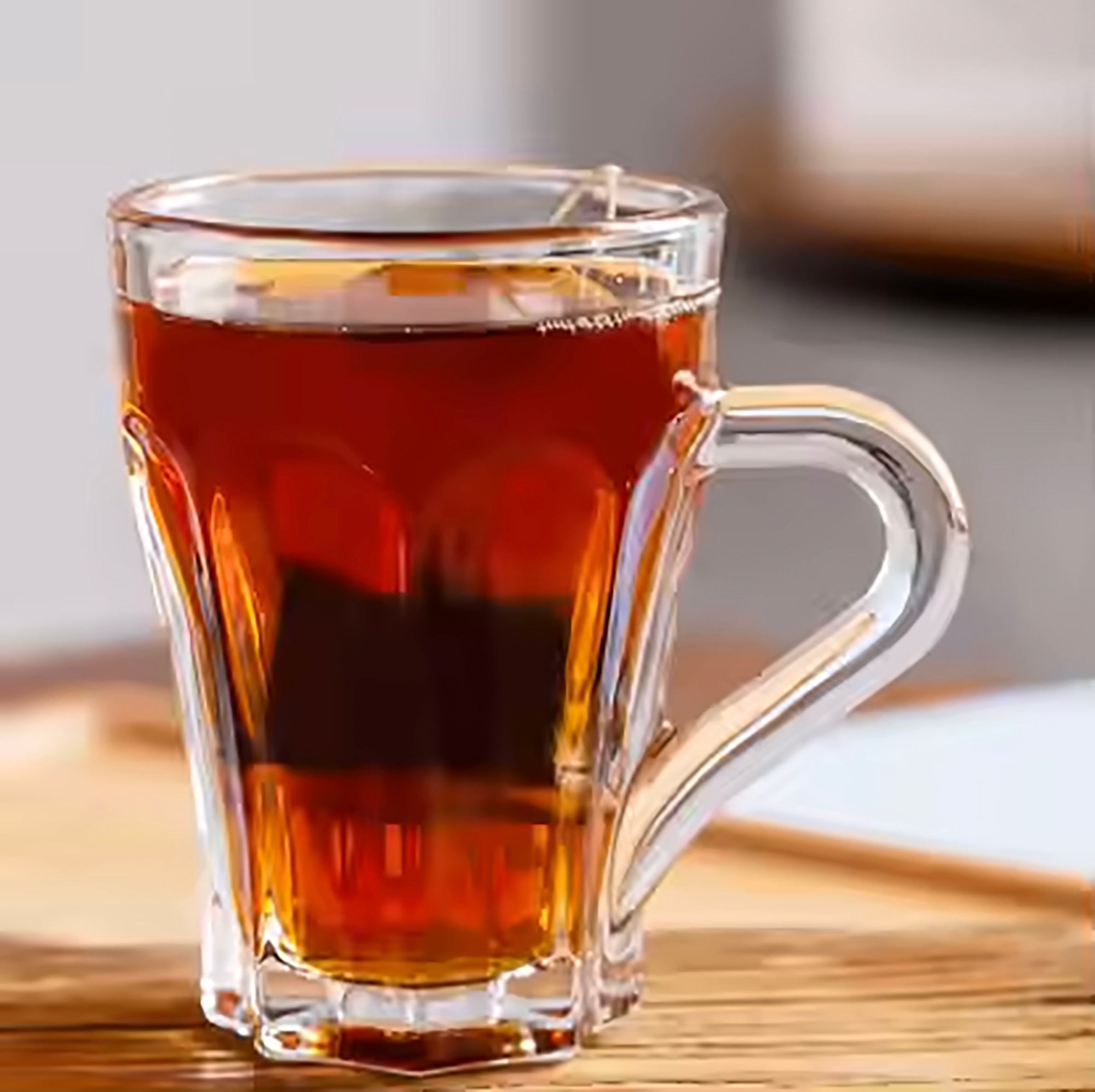 Classic 160ml Embossed Glass 6 Pcs Tea Cup – Elegant & Simple Design (RTL-13) - GLARA HOME