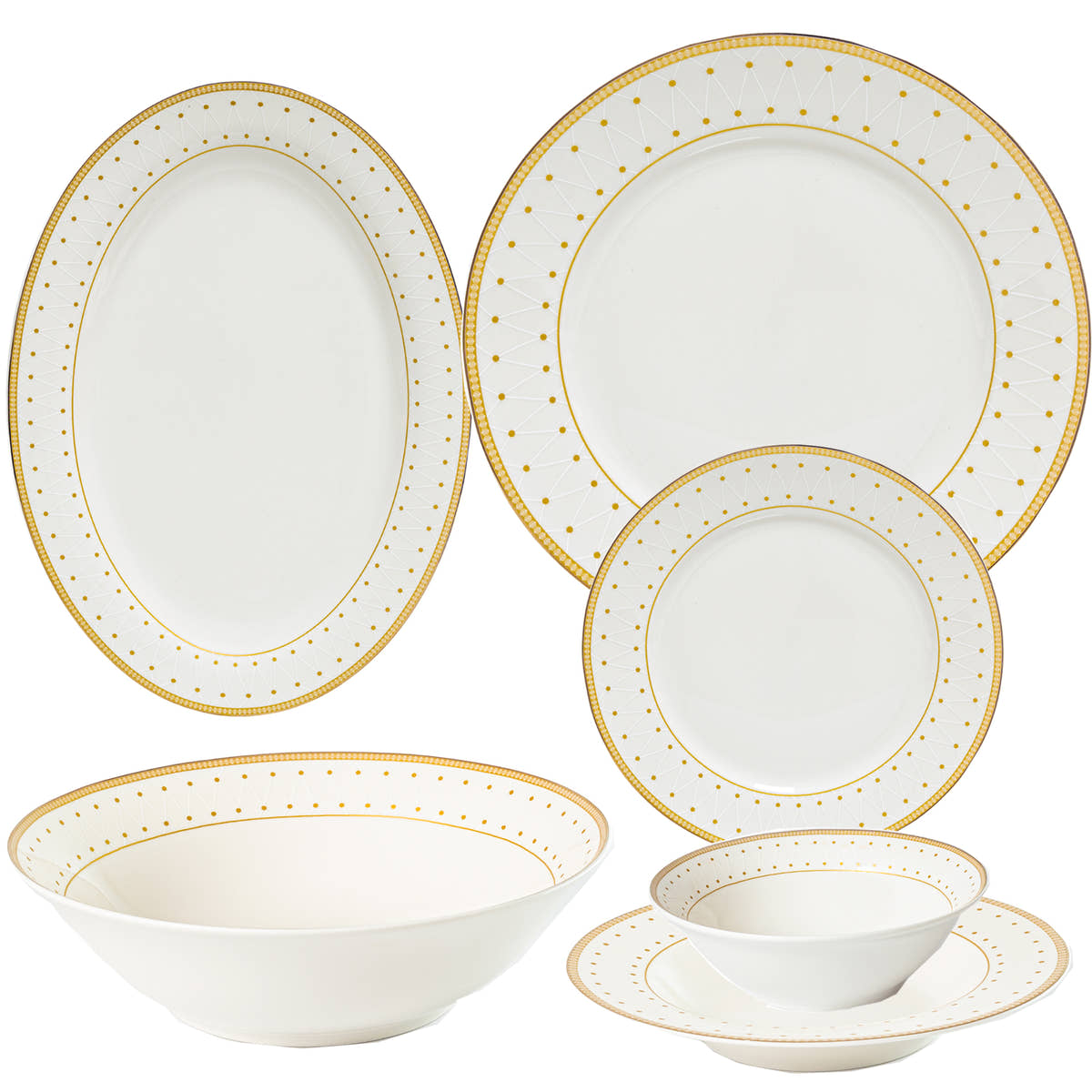 Classic Gold 26-Pieces Bone China Dinner Set – Timeless Luxury (SD-266) - GLARA HOME