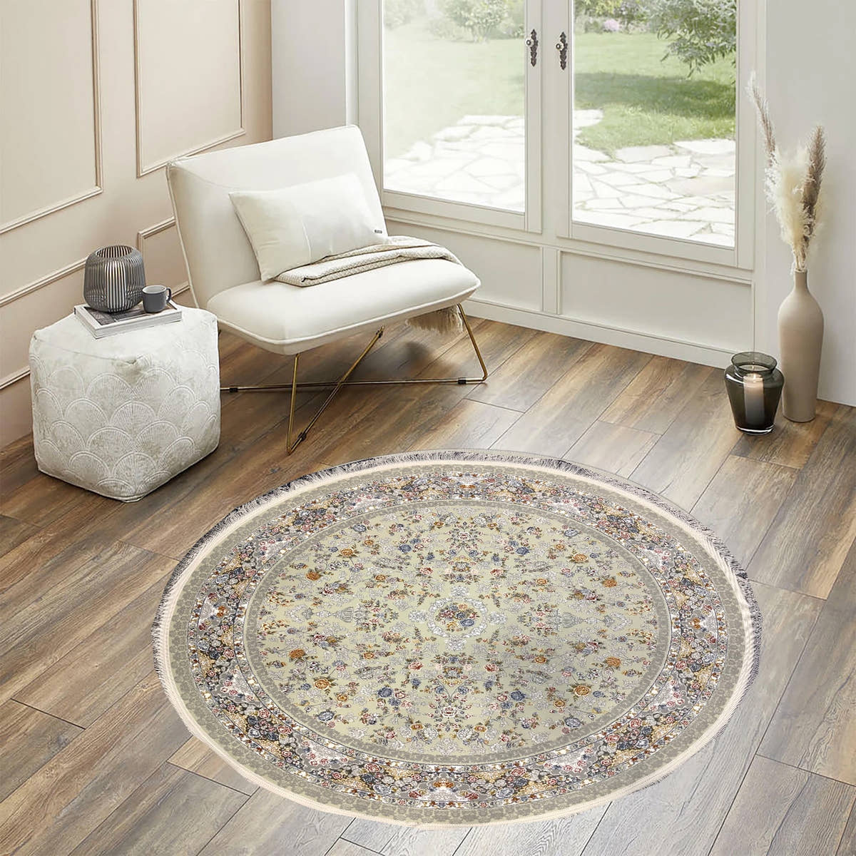 Diwan 1200 Reed Round Rug - GLARA HOME