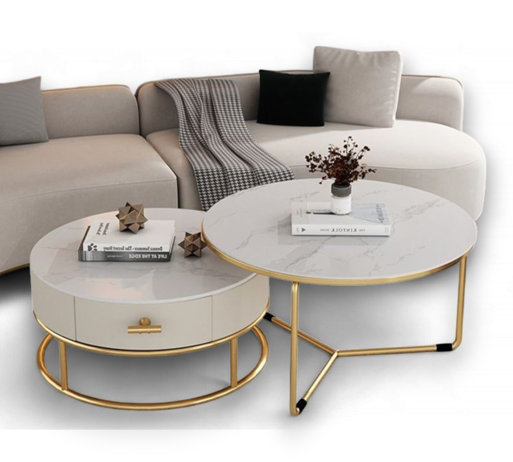 DuoSpace Storage Coffee Table Set - GLARA HOME