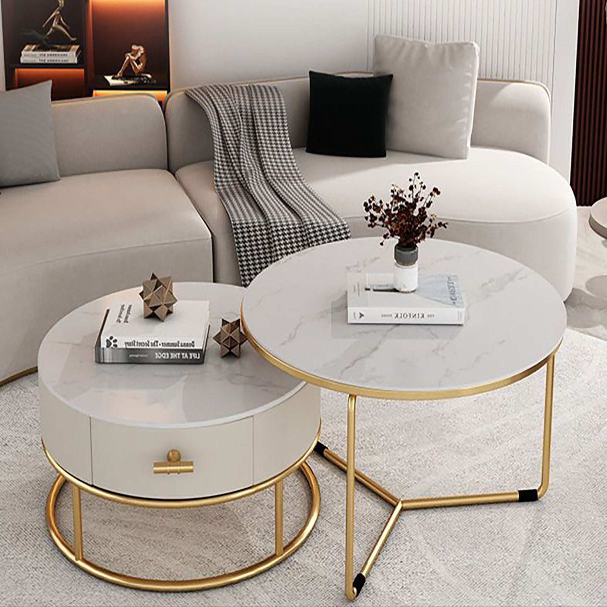 DuoSpace Storage Coffee Table Set - GLARA HOME