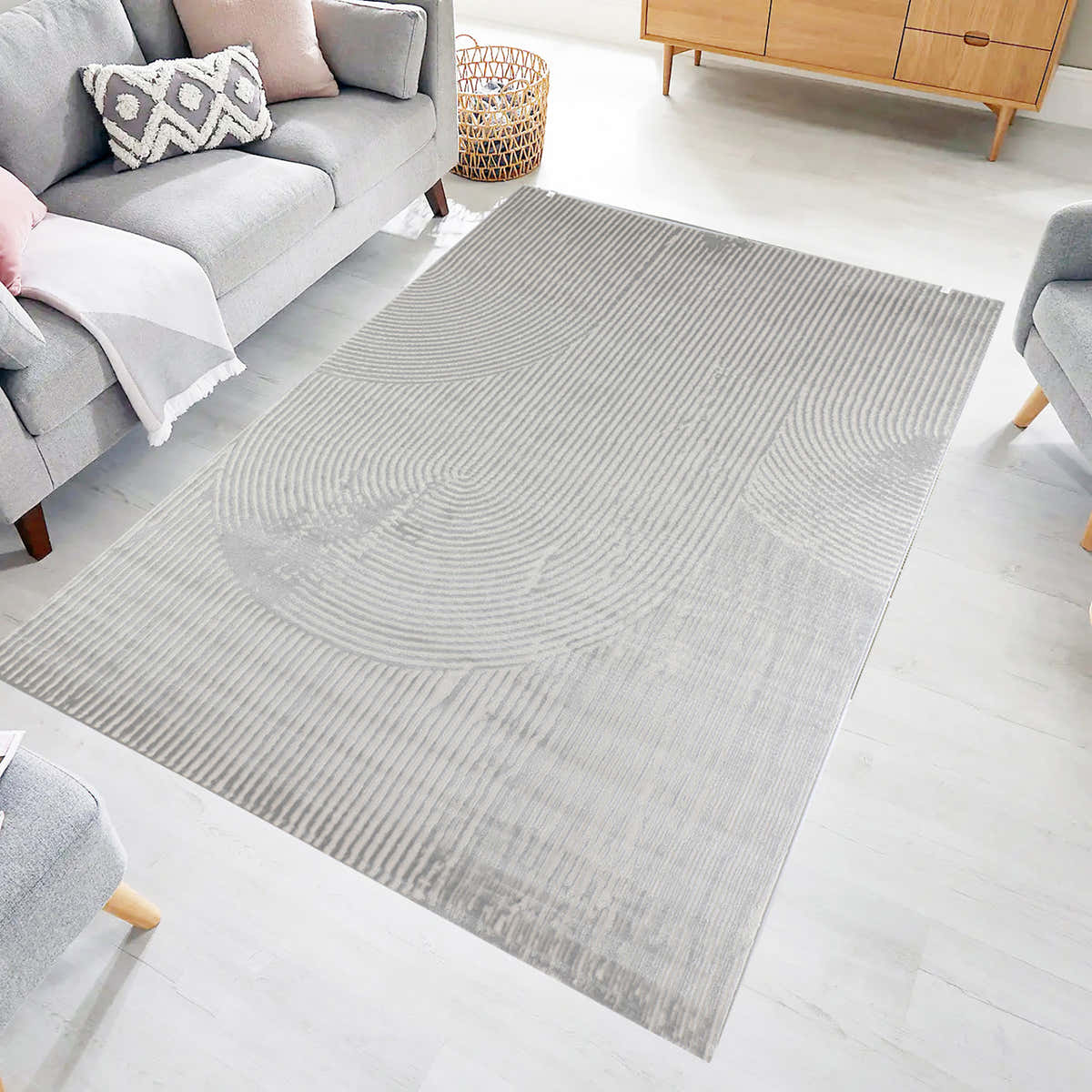 Eclipse Noir Modern Area Rug (AGL-02) - GLARA HOME