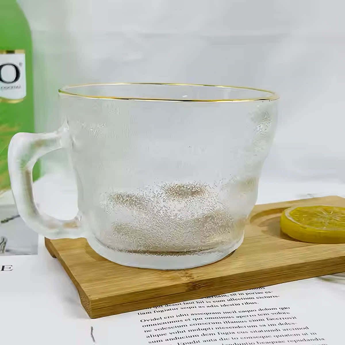 Elegant 380ml Clear Glass Luna Tea Cup Set of 6 cups (RTL-14) - GLARA HOME