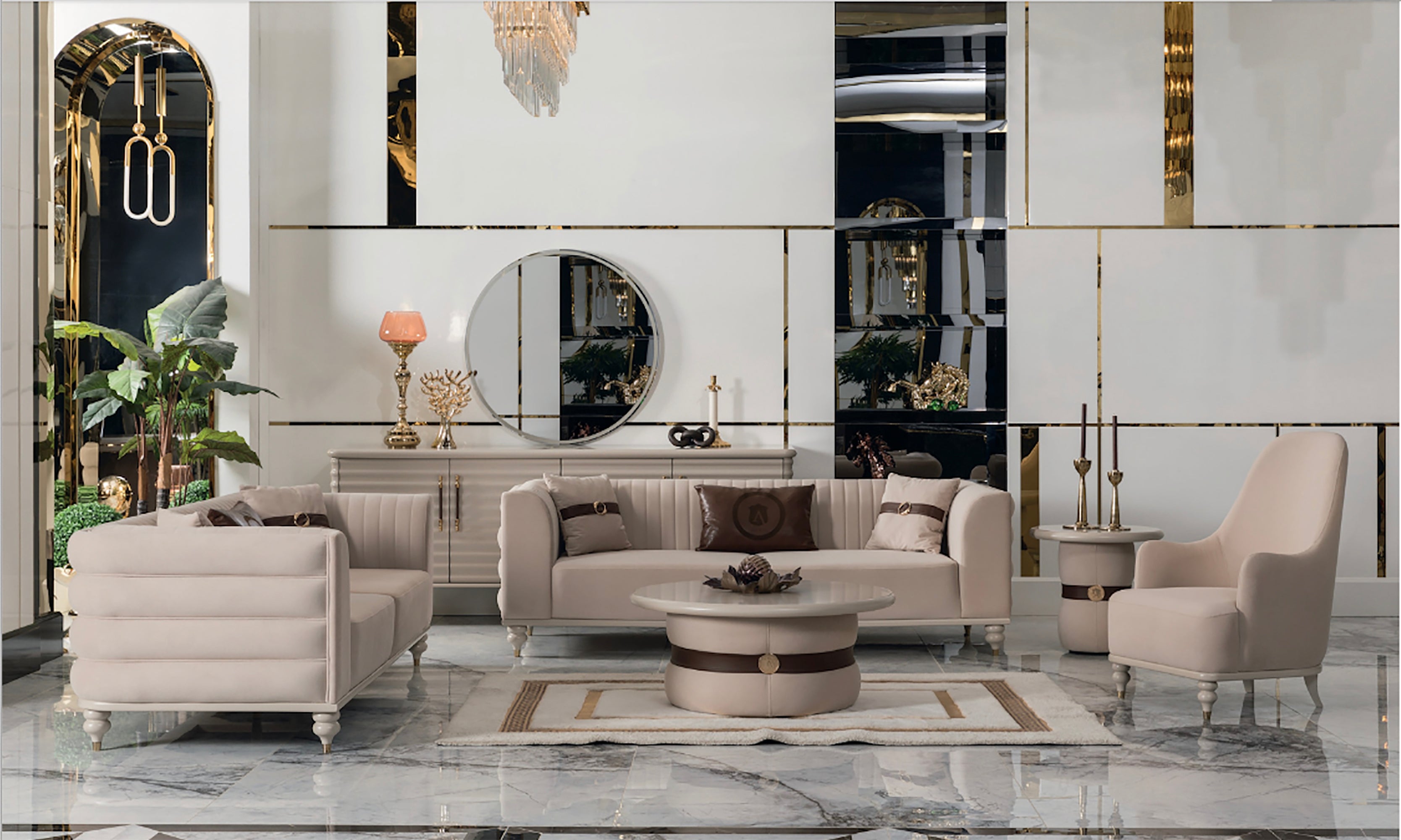 Eyfel Sofa ( Catalog/ Gold) - GLARA HOME