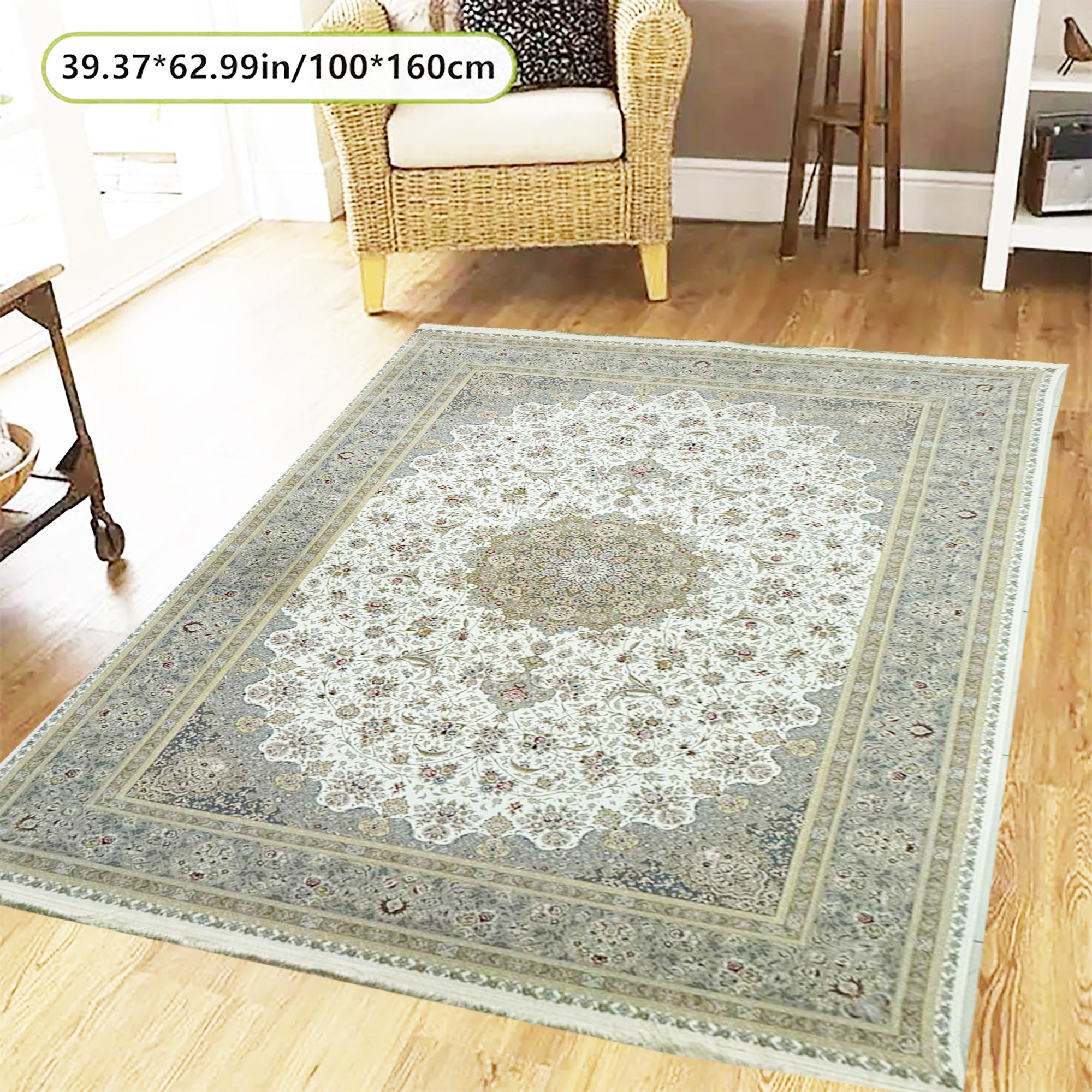 FARIMAH CREAM 1500 Reed Persian Area Rug - GLARA HOME