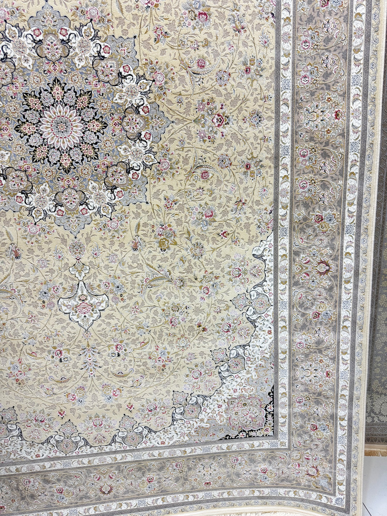 FARIMAH LIGHT BEIGE 1500 Reed Persian Area Rug - GLARA HOME