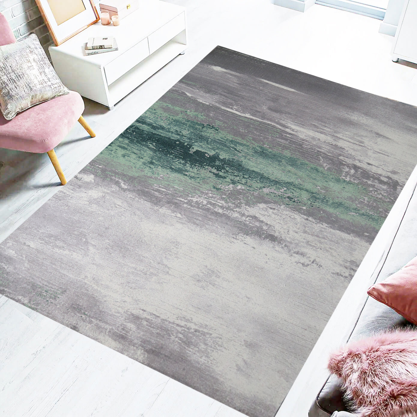 Forest Stream Abstract Area Rug VK-01 - GLARA HOME