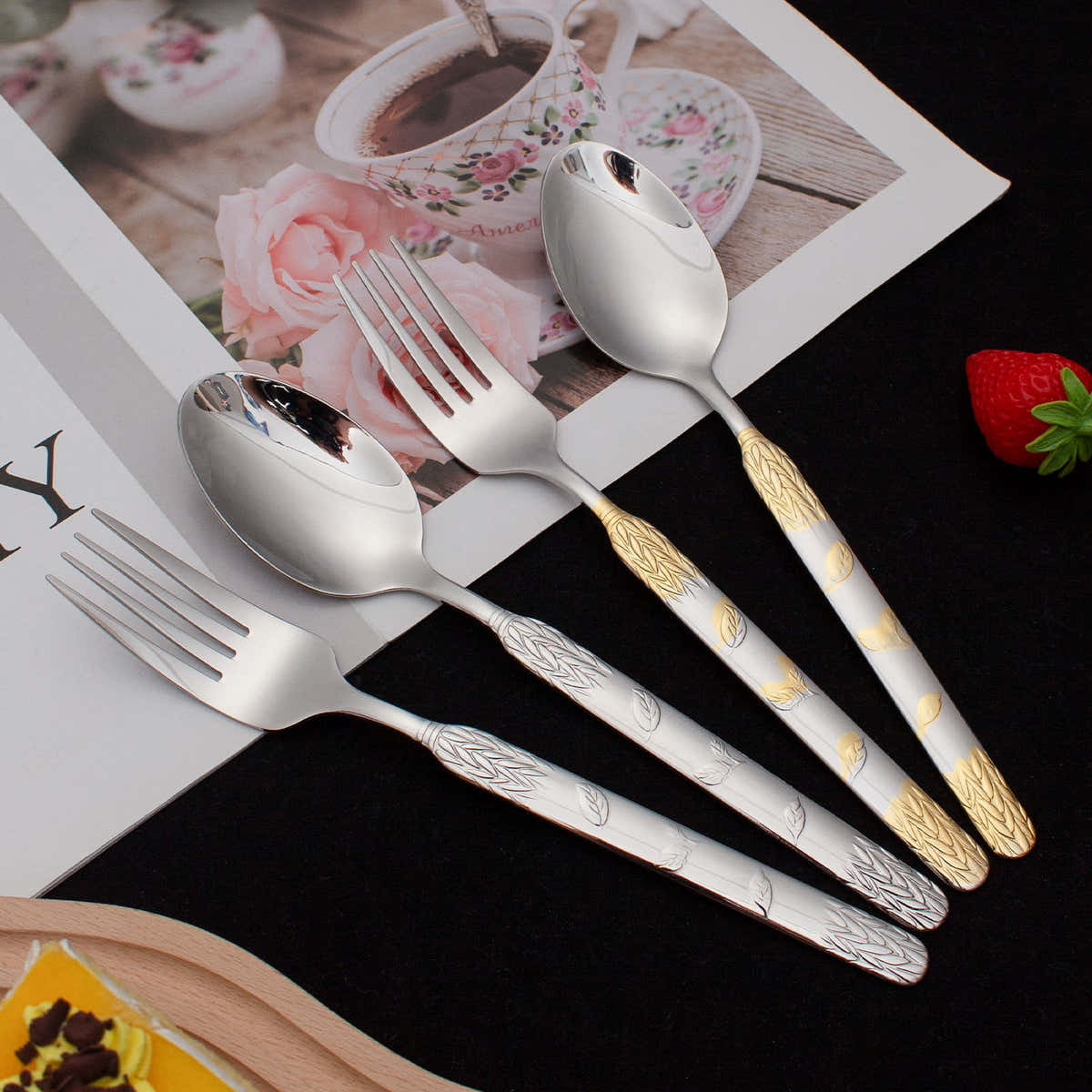 Glara Home leaf Design Cutlery Set – Luxury Meets Functionality - GLARA HOME