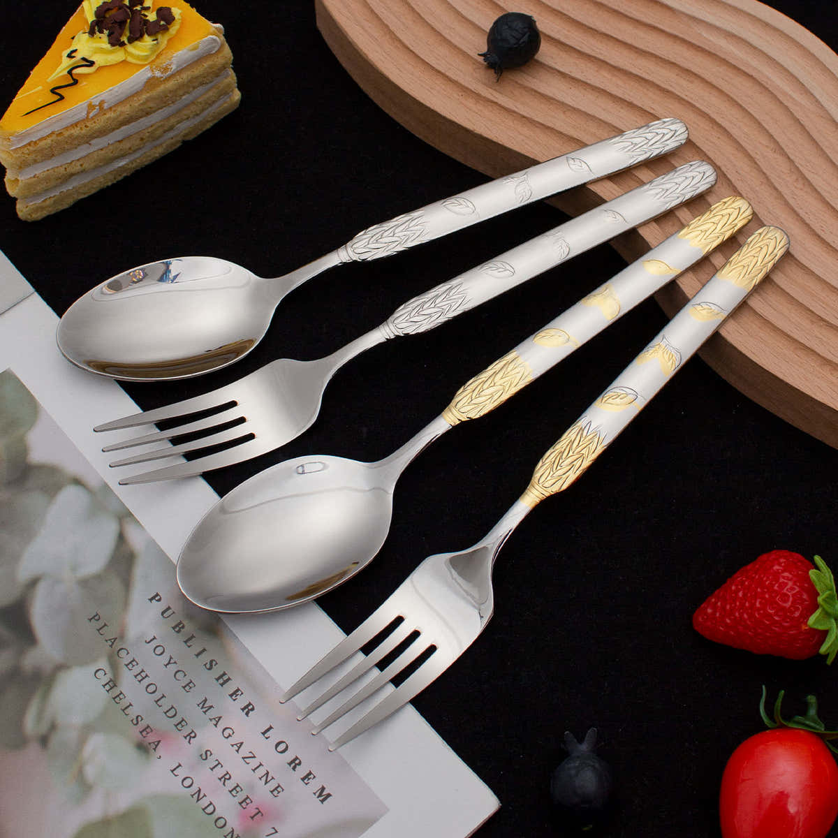 Glara Home leaf Design Cutlery Set – Luxury Meets Functionality - GLARA HOME
