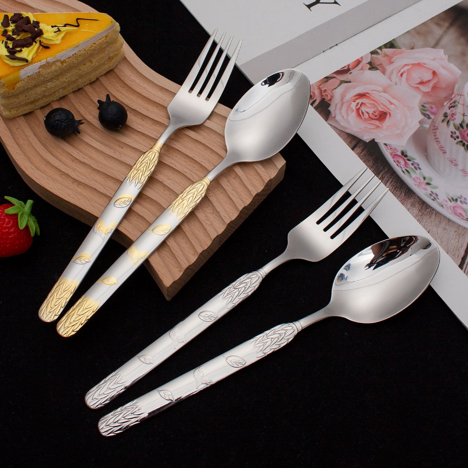 Glara Home leaf Design Cutlery Set – Luxury Meets Functionality - GLARA HOME