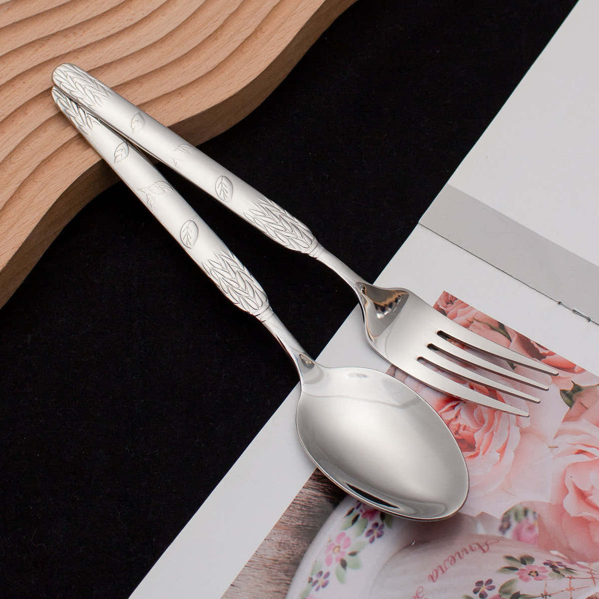 Glara Home leaf Design Cutlery Set – Luxury Meets Functionality - GLARA HOME