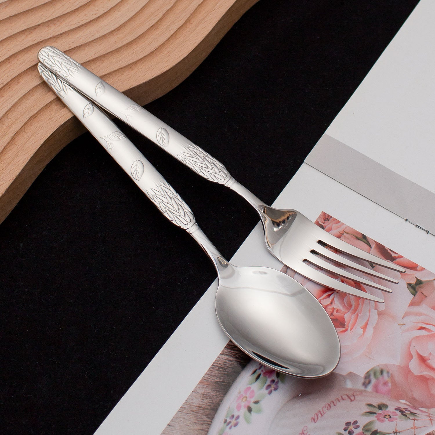 Glara Home leaf Design Cutlery Set – Luxury Meets Functionality - GLARA HOME