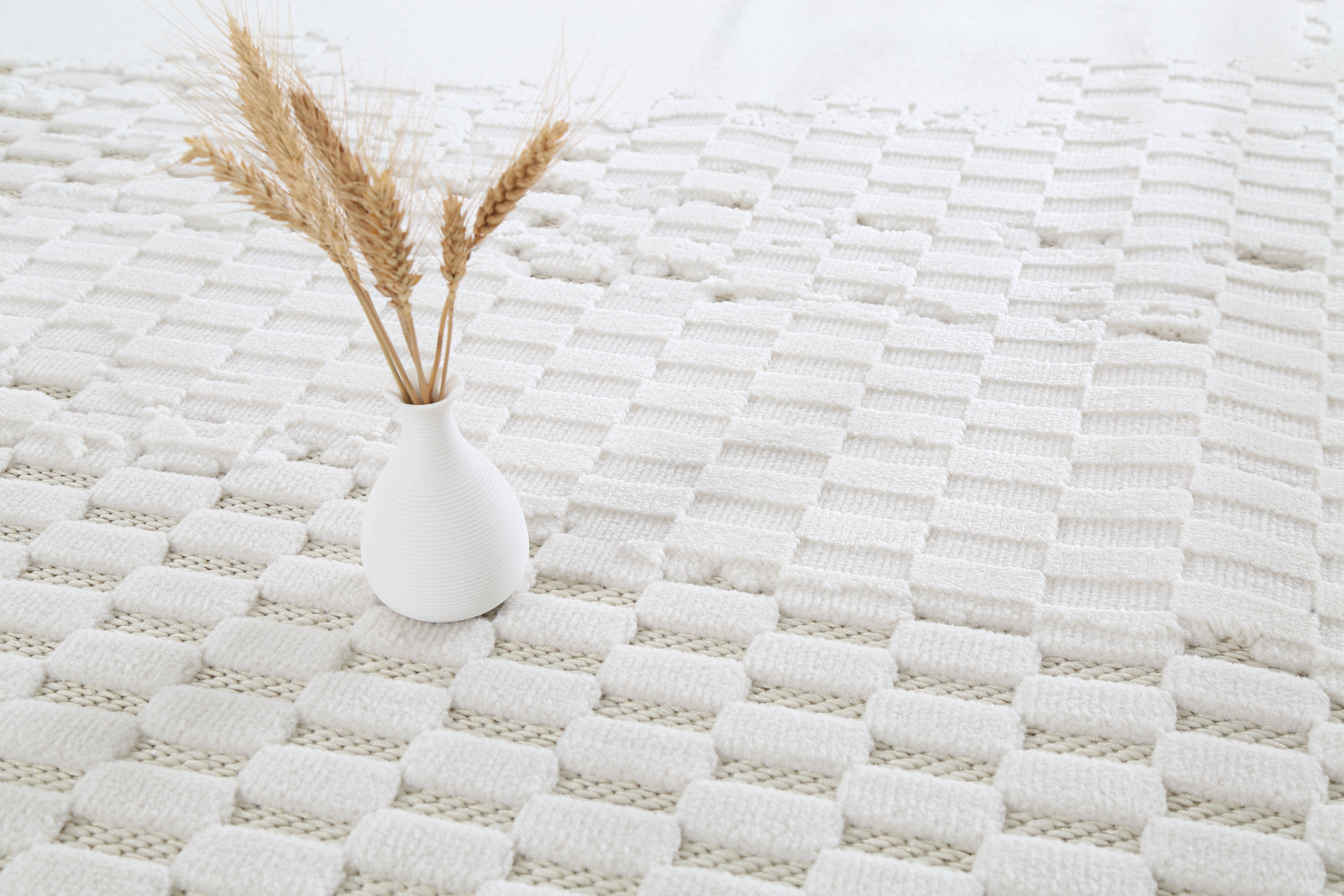 Glara “NORDEN” Textured Ivory Area Rug – Modern Minimalist Design (NR -10) - GLARA HOME