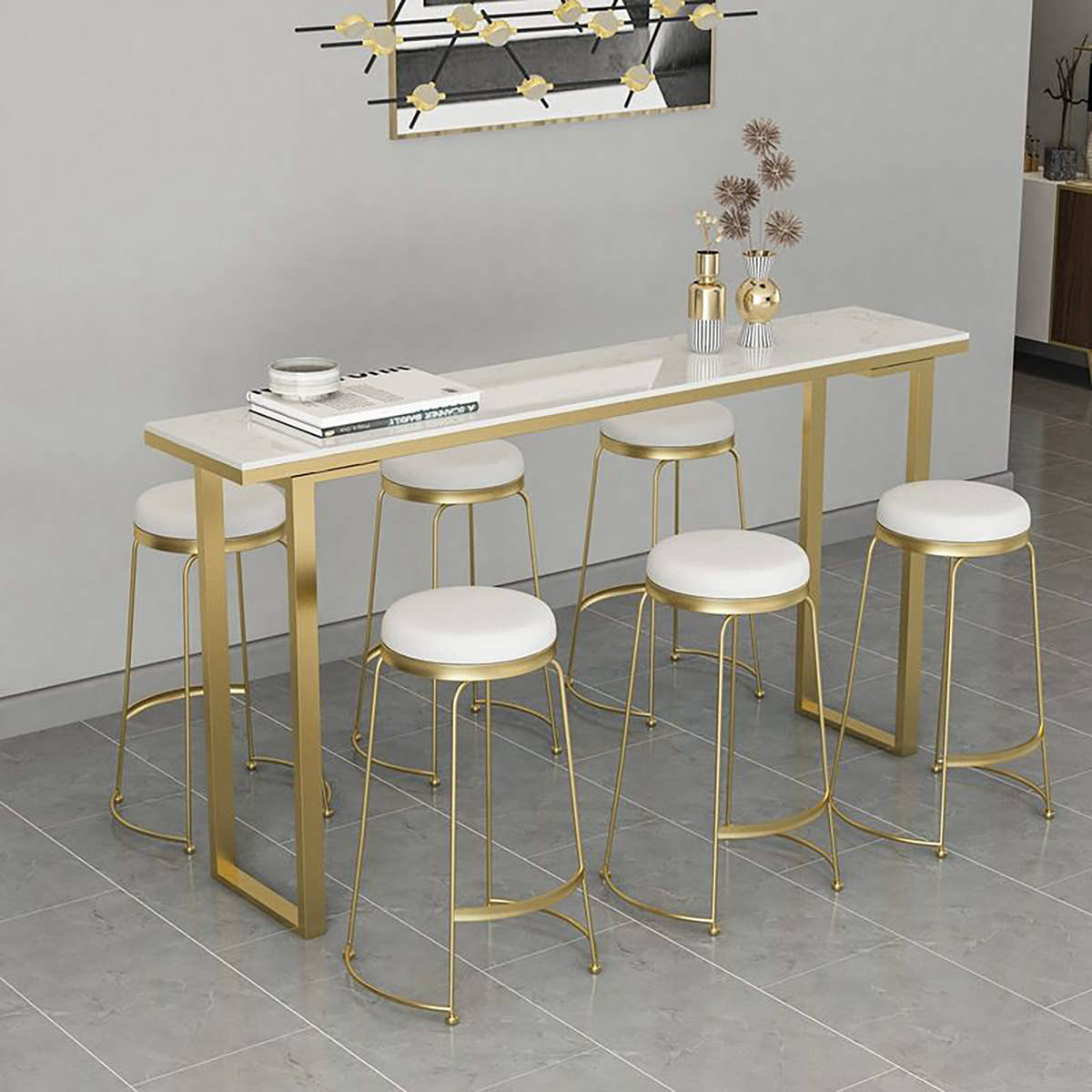 Gold Aura Bar Stool - GLARA HOME