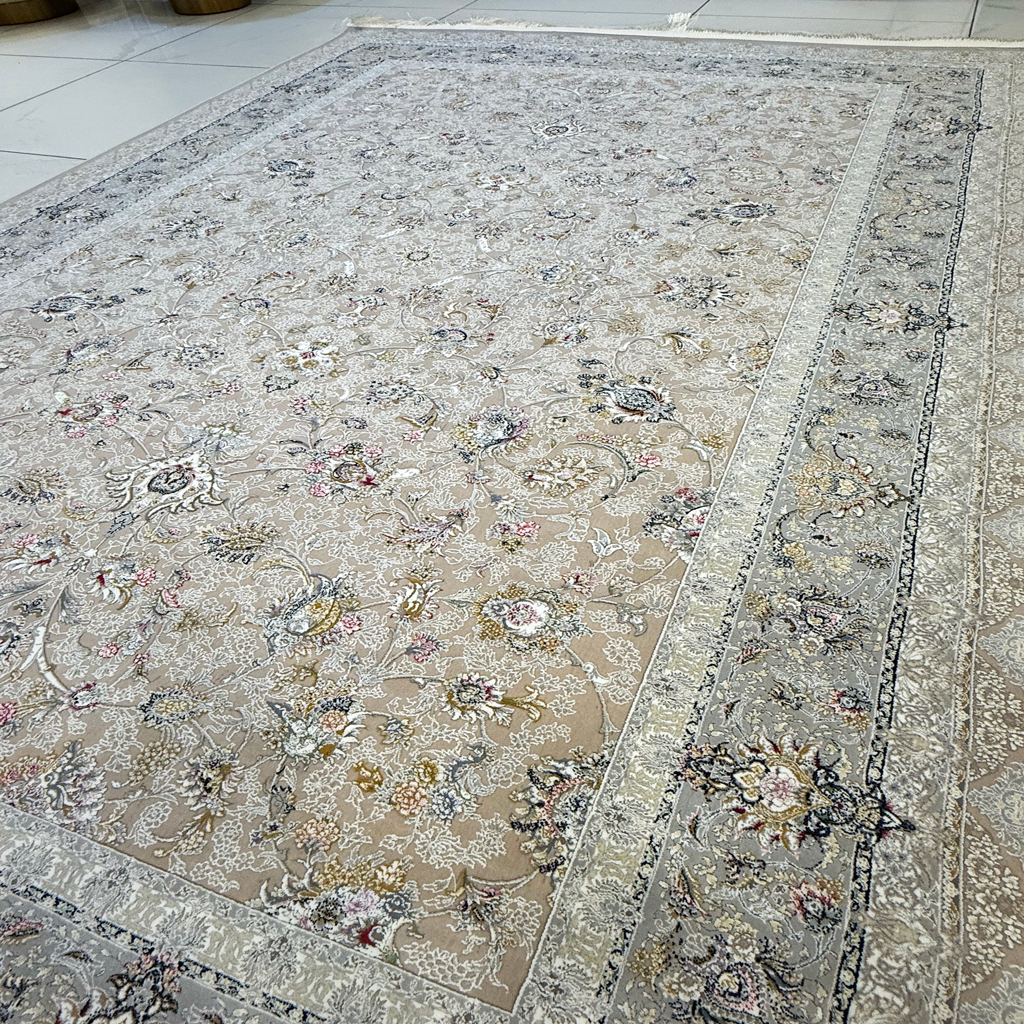 Golpar Beige 1500 Reed Persian Area Rug - GLARA HOME