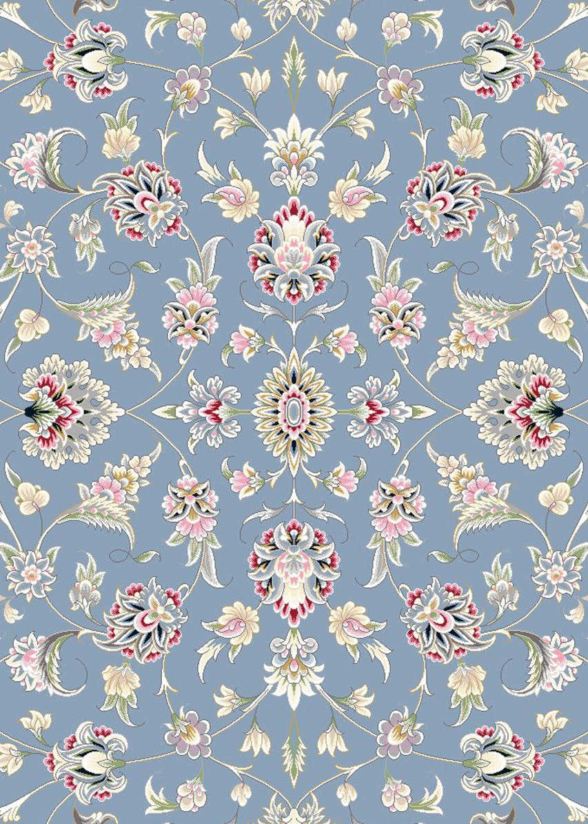 Golrokh 1500 Reed Blue Persian Rug - GLARA HOME