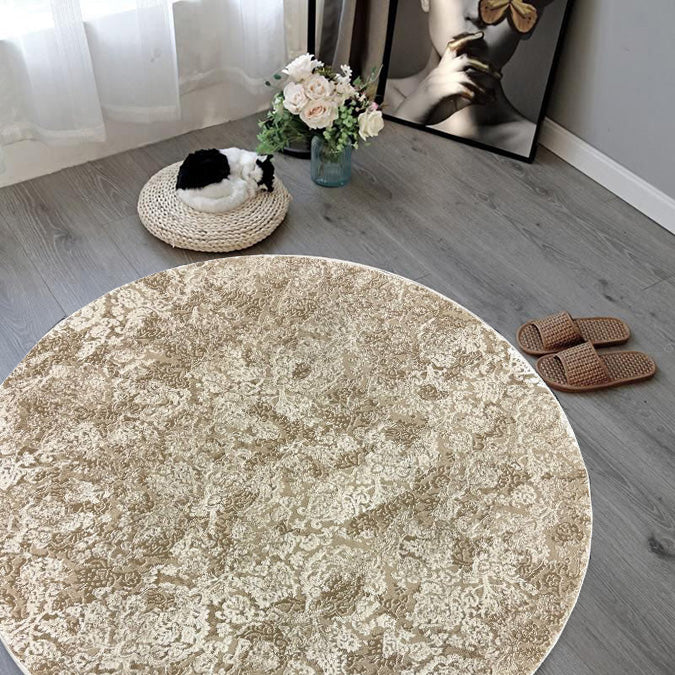 H4866 Round Rug Modern Textured Round Rug - GLARA HOME