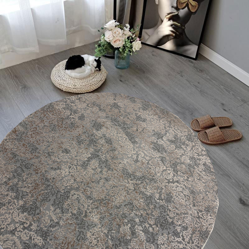 H4866 Round Rug Modern Textured Round Rug - GLARA HOME