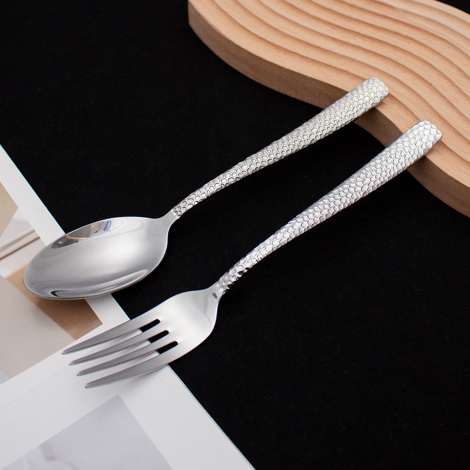 Honey Comb Silver/ Gold Spoon & Forks - GLARA HOME