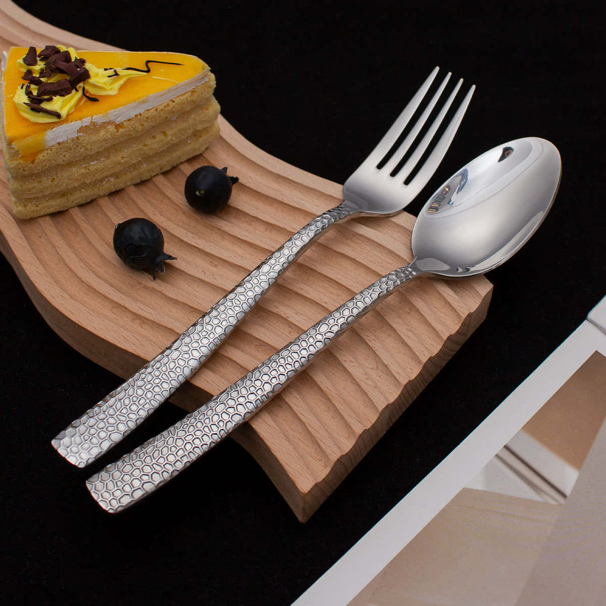 Honey Comb Silver/ Gold Spoon & Forks - GLARA HOME