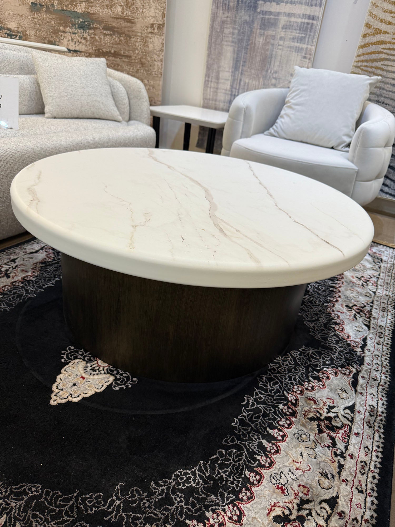 Tokyo Modern Marble Top Round Coffee Table