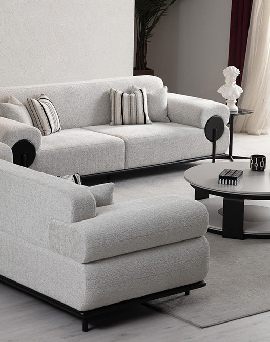 Loft Cream Sofa - GLARA HOME