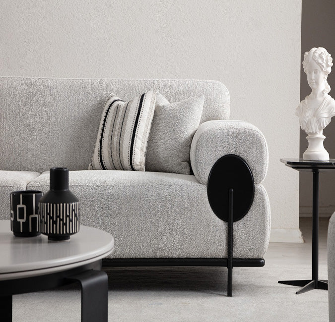 Loft Cream Sofa - GLARA HOME