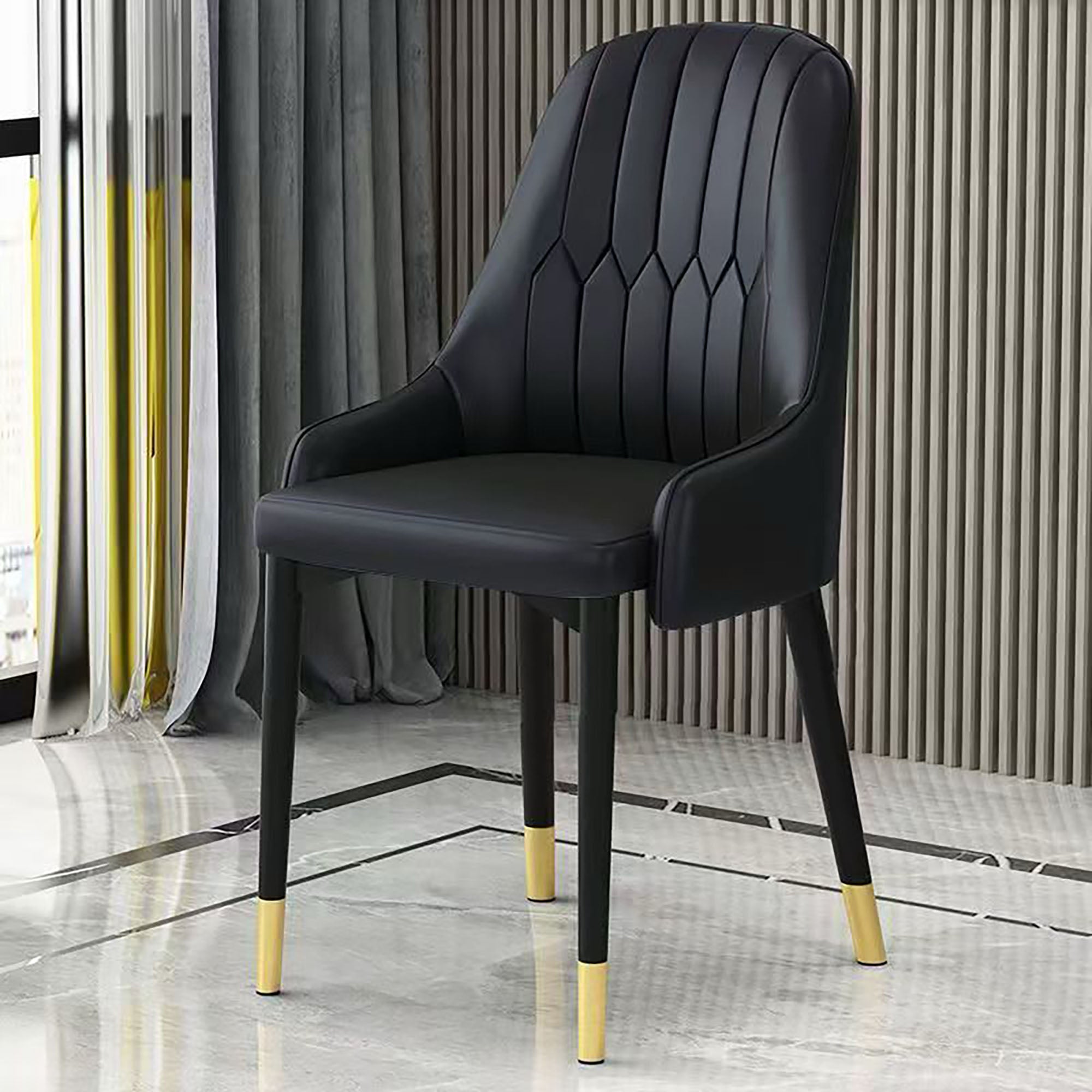 Lumière Luxe Dining Black Chair (MX-07) - GLARA HOME
