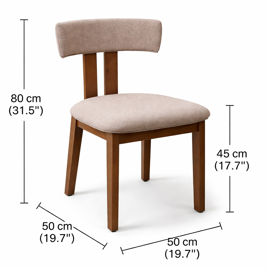 Lumix Ash Wood Dining Chair – Linen Upholstered Modern Chair - GLARA HOME