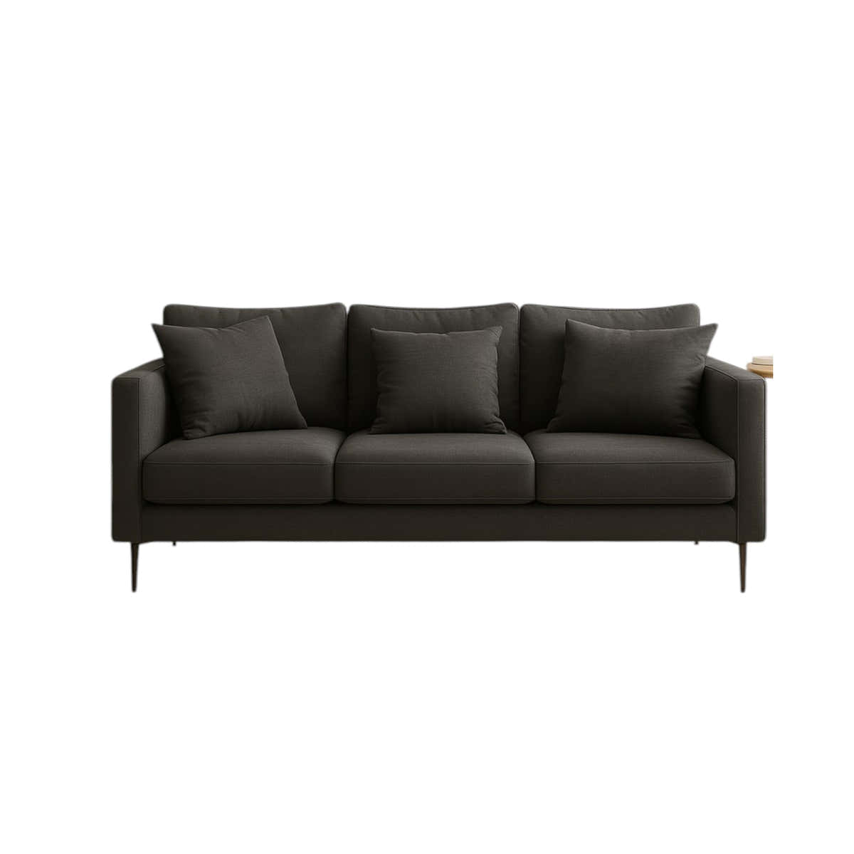 Luna Charcoal 3-Seater Sofa (22SCSFT006-2080) - GLARA HOME