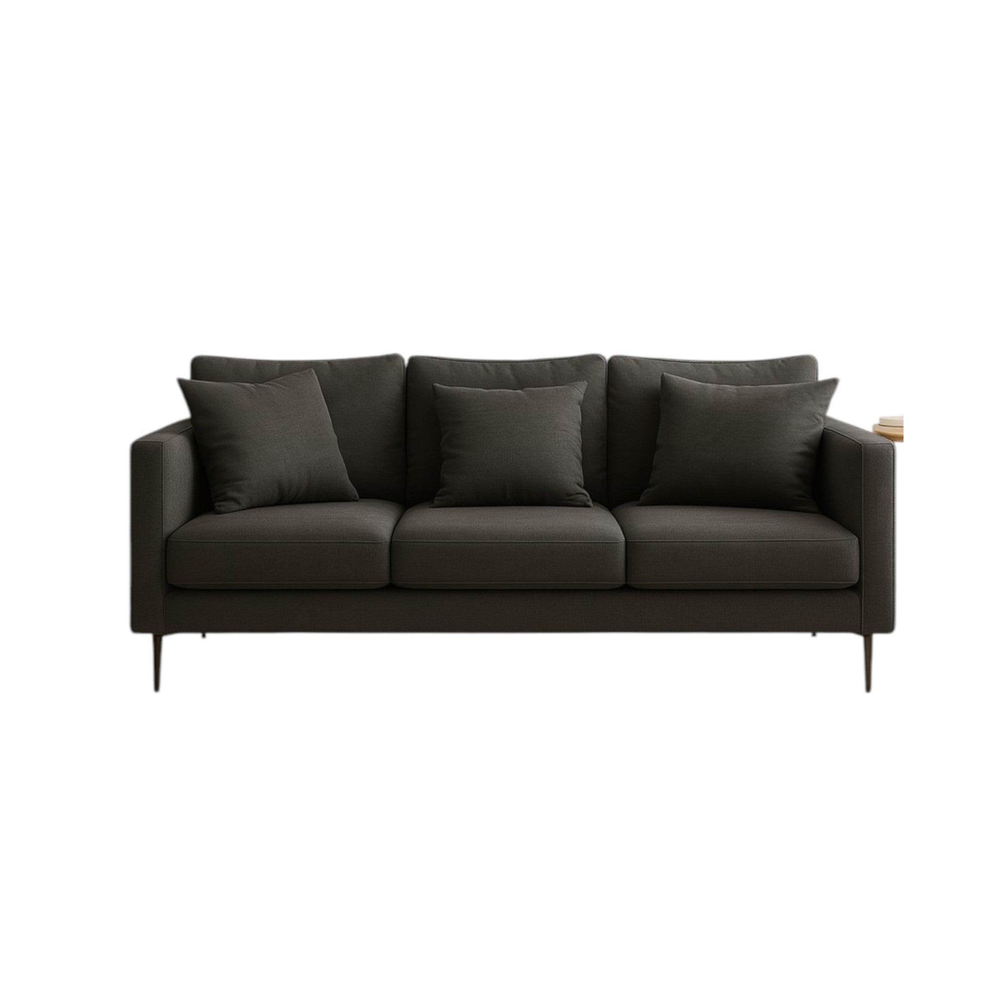 Luna Charcoal 3-Seater Sofa (22SCSFT006-2080) - GLARA HOME