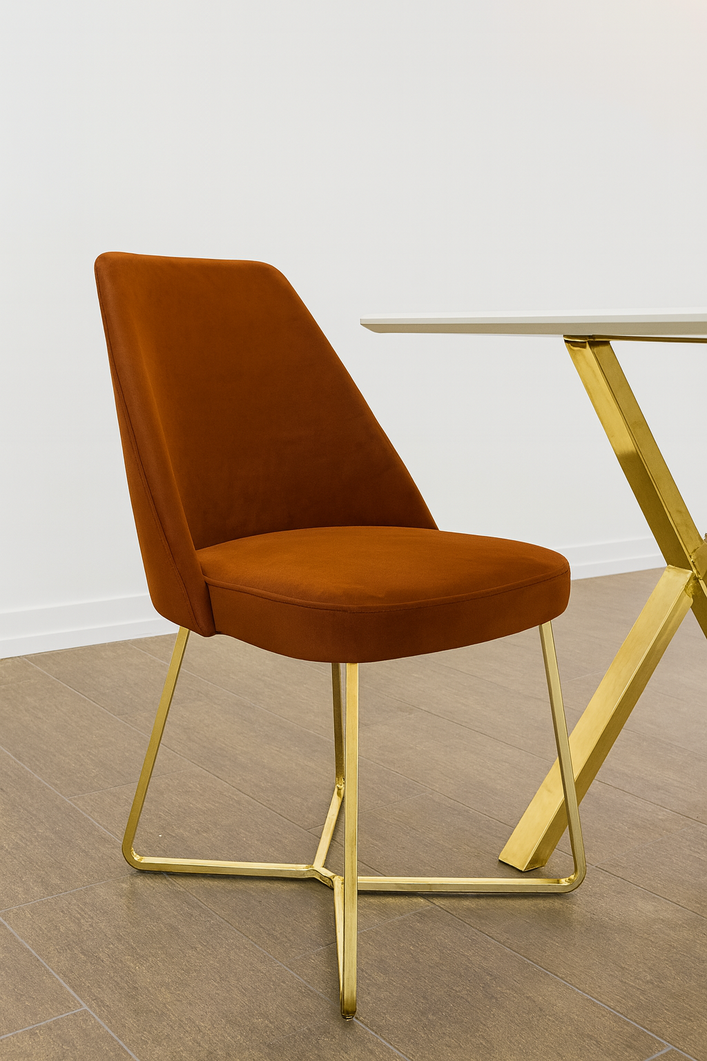 Magnum Dining Chair ( Max08 Orange/ Gold ) - GLARA HOME