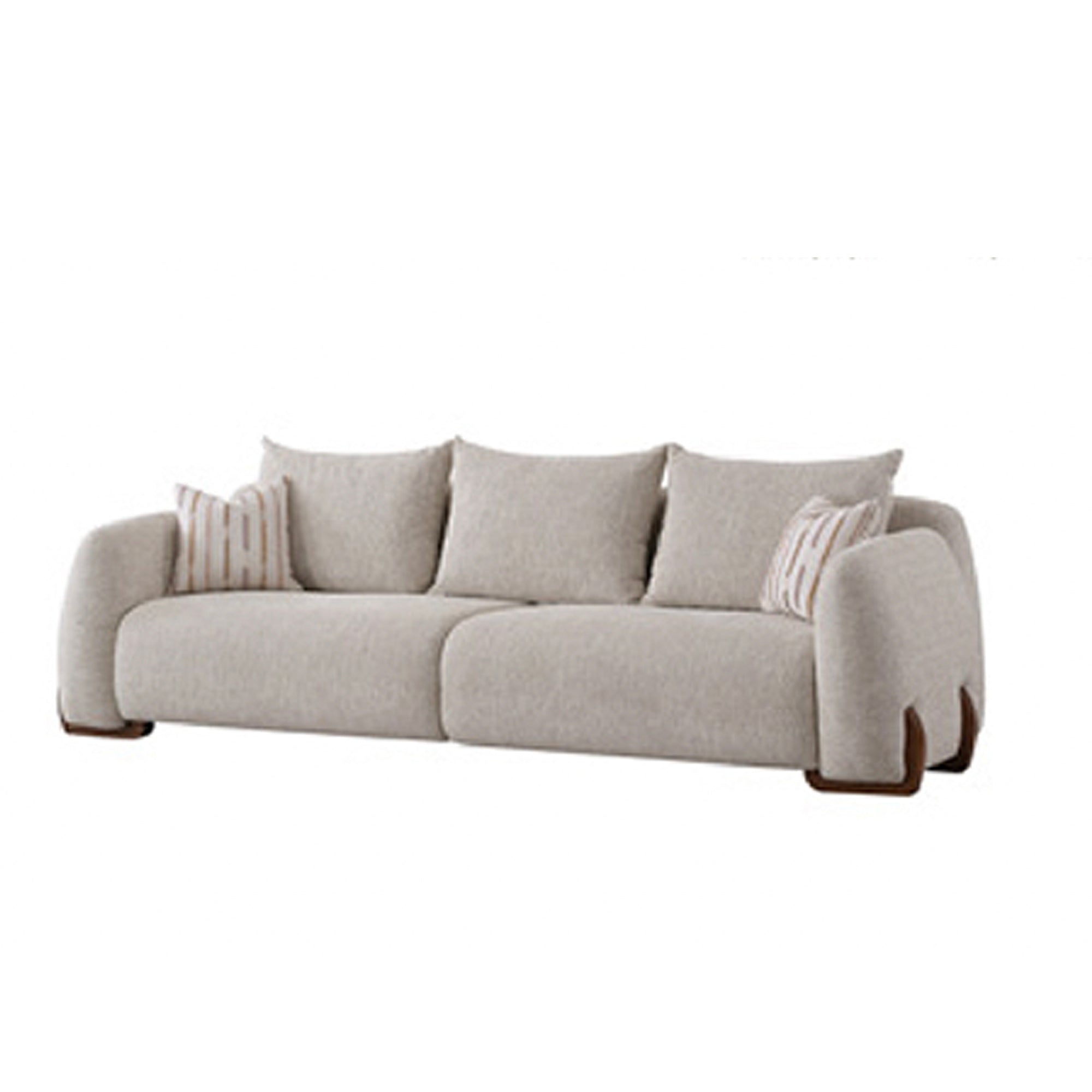 Modern Linen Sofa Collection with Solid Wood Legs | Madrid Luxury Sofa | Glara Home - GLARA HOME